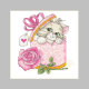 GU 10819 Printed Cross Stitch Pattern - Card με γατάκι