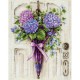 Rio 2087 Cross Stitch Kit With Yarn - Paraply Wreath