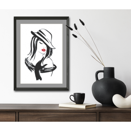 Zn 10537 Cross Stitch -kudoksella - viehättävä tyttö