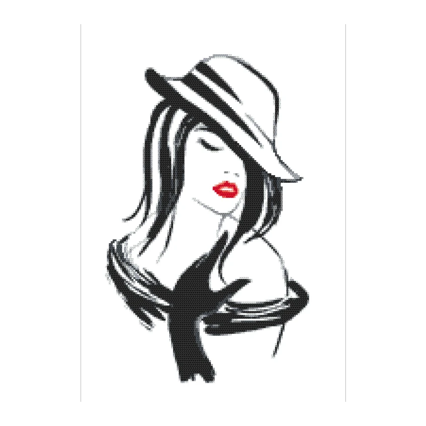 Cross stitch pattern for smartphone - Charming girl