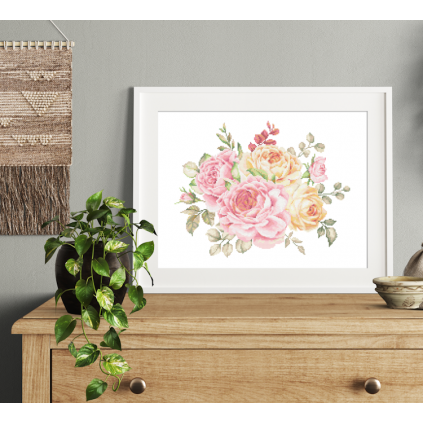 ZN 10829 Cross stitch kit with tapestry - Delicate roses