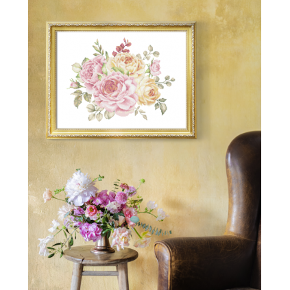 ZN 10829 Cross stitch kit with tapestry - Delicate roses