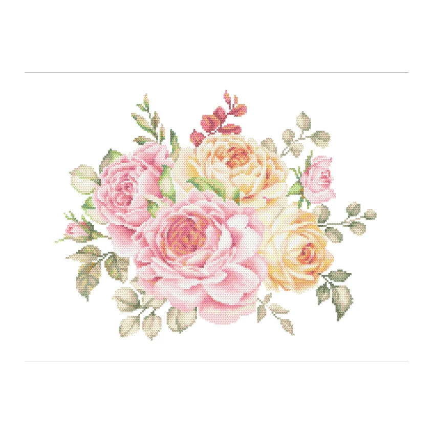 Cross stitch pattern for smartphone - Delicate roses