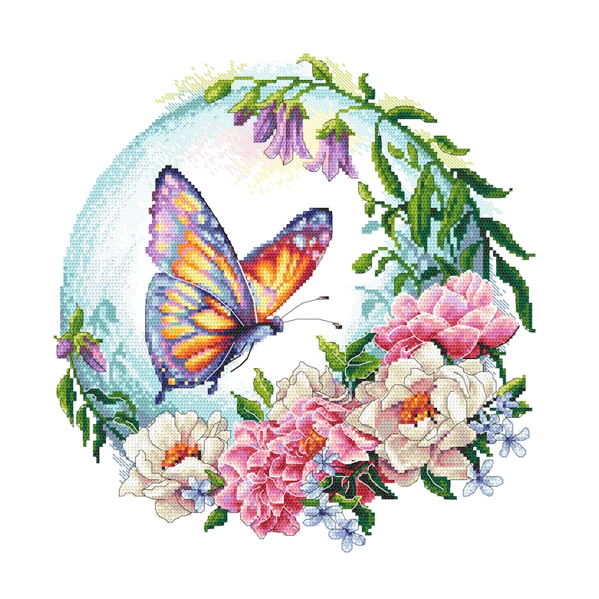 Cross stitch pattern for a phone - Fairy-tale butterfly