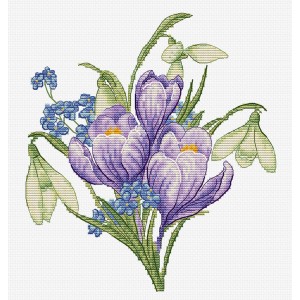LS B1404 Cross stitch kit - Spring flowers