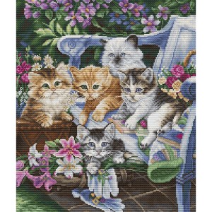 Cross stitch kit - Twisted cats - Coricamo