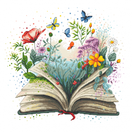 GC 10769 Padrão de ponto cruz impresso - Livro de flores
