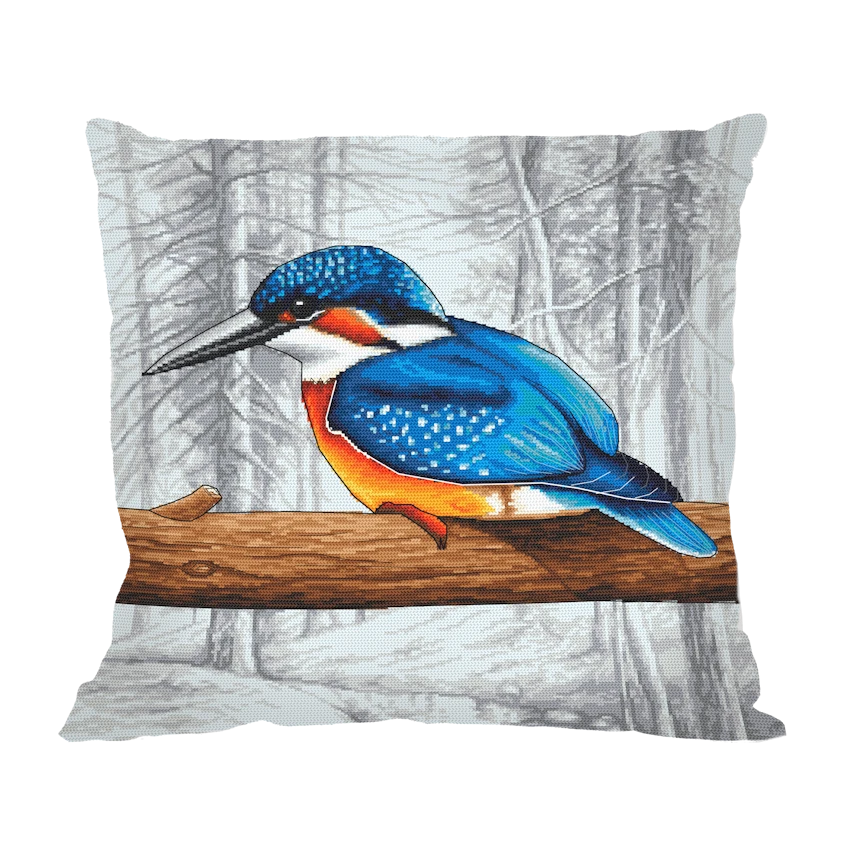 Cross stitch pattern for smartphone - Cushion - Kingfisher before flying