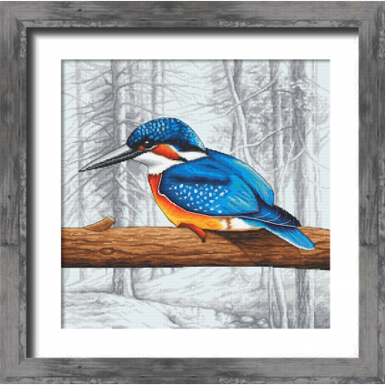 K 10768 Tapestry canvas - Kingfisher before flying