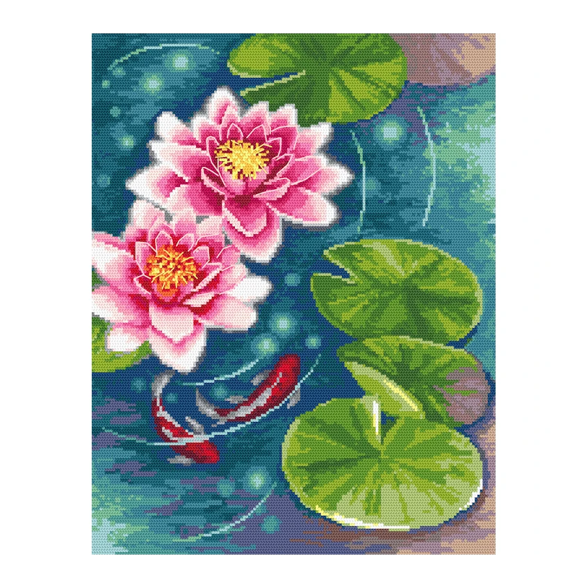 Cross stitch pattern for smartphone - Charming water lilies