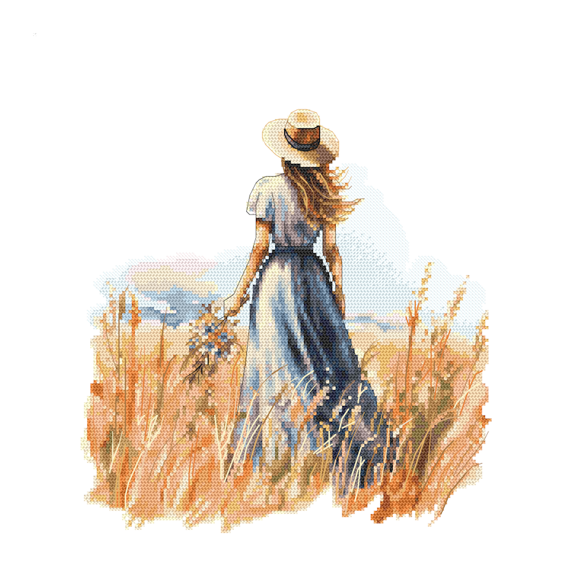 Cross Stitch Mönster för en telefon - Bye Summer i