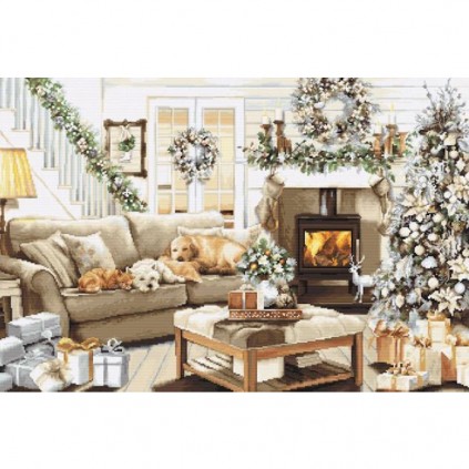 LS B2393 Cross stitch kit - Dreaming of a white Christmas