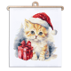 Zn 10849 Kit de tapeçaria de ponto cruz - gatinho de Natal