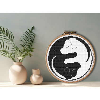 AN 10775 Tapestry Aida - Yin yang dog