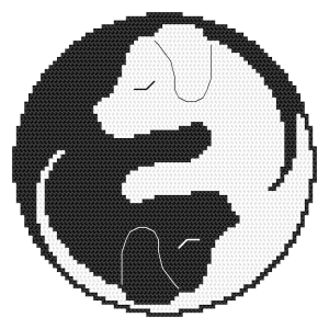 Z 10775 Kit point de croix - Chien Yin yang