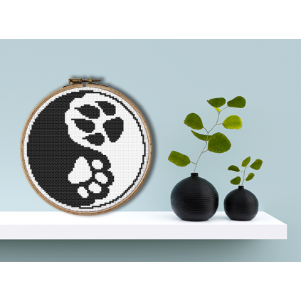 Zn 10774 Kit de tapeçaria de ponto cruz - yin yang