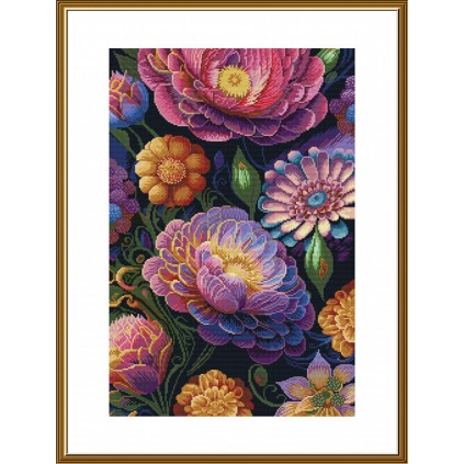 NPE 3551 Kit de ponto cruz - Variedade Floral