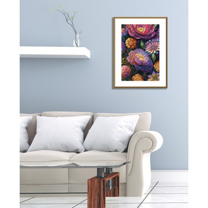 NPE 3551 Kit de ponto cruz - Variedade Floral
