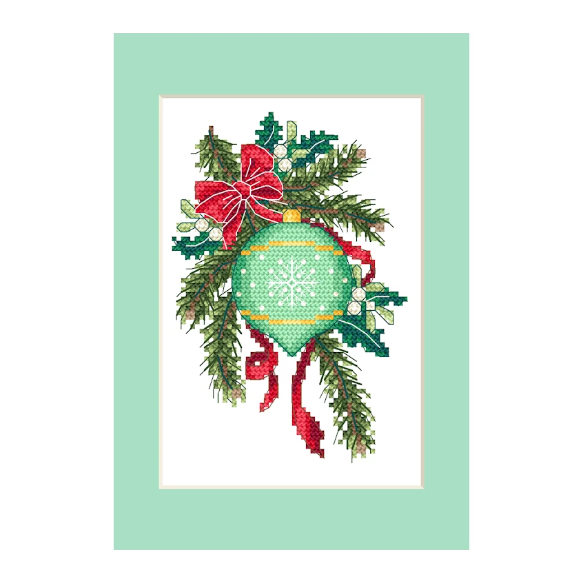 Cross stitch pattern for smartphone - Card - Christmas ball on a branch