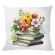 Cross stitch pattern for smartphone - Cushion - Flower pile of books