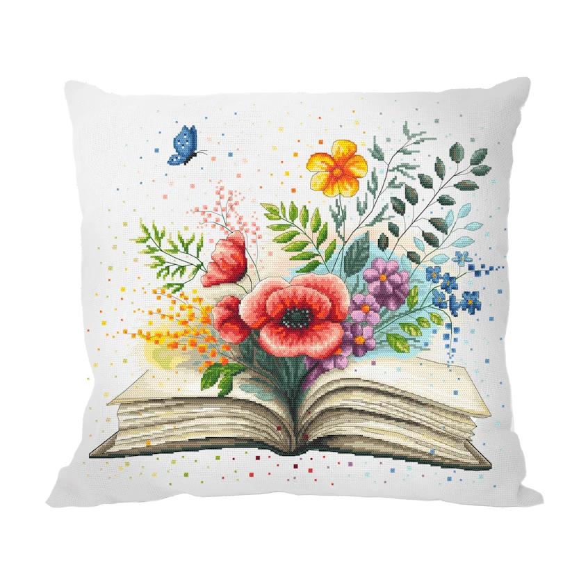 Cross stitch pattern for smartphone - Cushion - Floral book