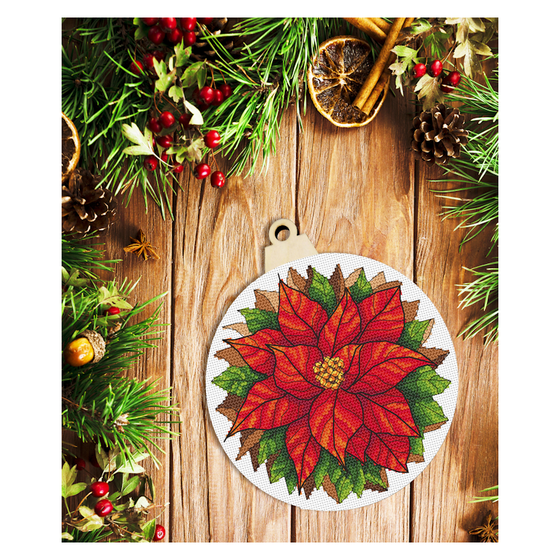 Christmas Decor, Diamond Painting, Christmas Poinsettia Wall Art