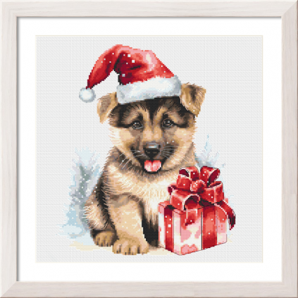 GC 10850 Cross Stitch Padrão no papel - Doggy de Natal