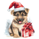Zn 10850 Kit de tapeçaria de ponto cruzado - Doggy de Natal