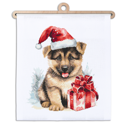 Zn 10850 Kit de tapeçaria de ponto cruzado - Doggy de Natal
