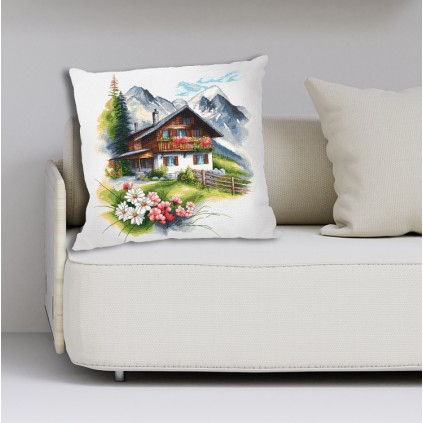 GC 10791 Grille de point de croix sur papier - Cabane alpine