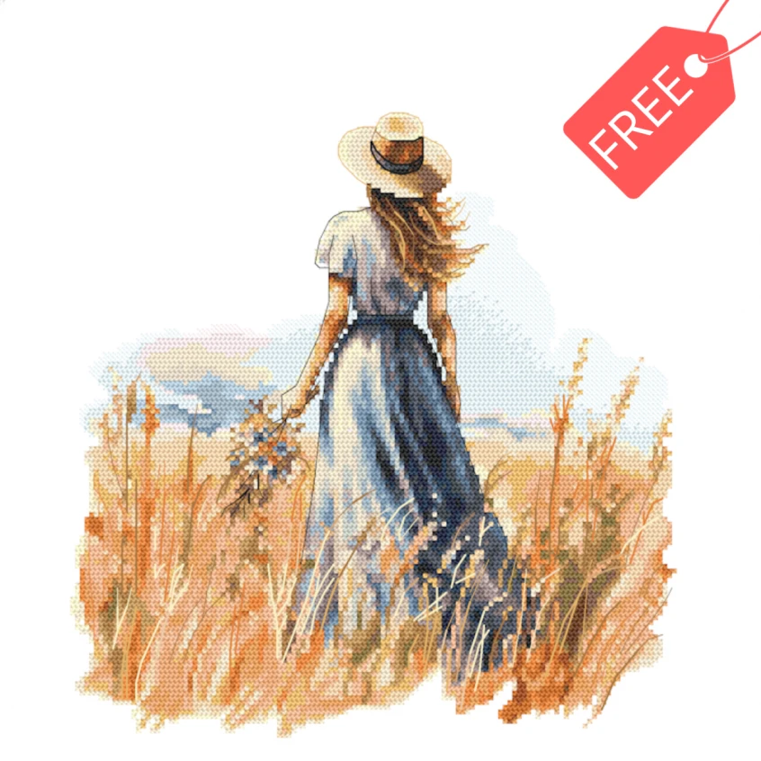 Free Cross stitch pattern for smartphone - Bye summer I