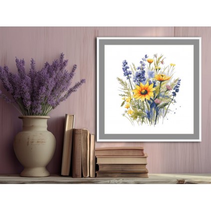 ZN 10552 Cross stitch tapestry kit - Flowers with lavender