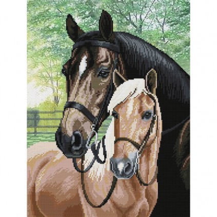 NCB 3330 Cross Stitch -sarja, jossa on painettu tausta - Hevoset rakkaudella