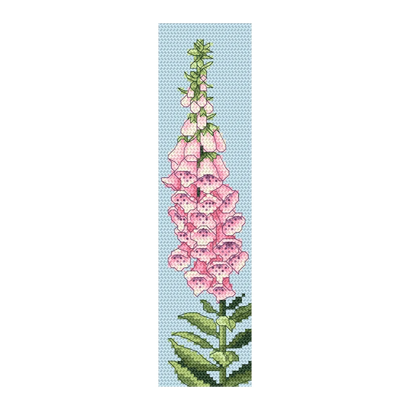 Cross stitch pattern for a phone - Bookmark with foxglove