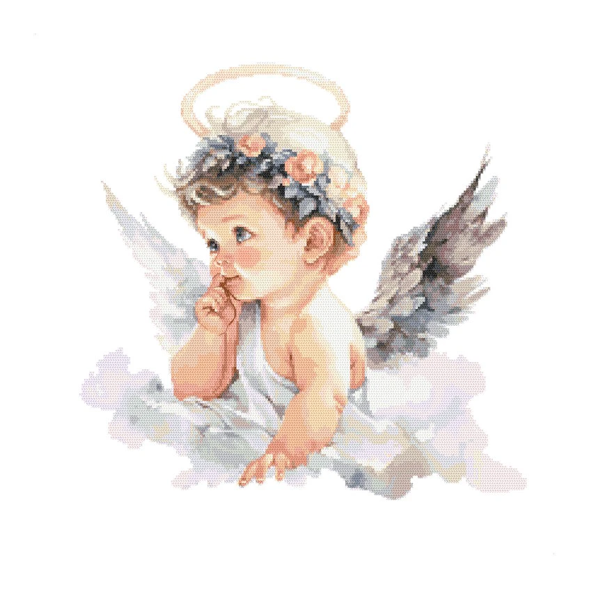 Cross stitch pattern for a phone - Dreamy little angel
