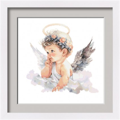 S 10550 Cross Stitch Pattern para um telefone - anjinho sonhador