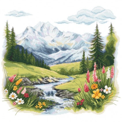 S 10790 Cross Stitch Padrão para um telefone - Alpine Meadow