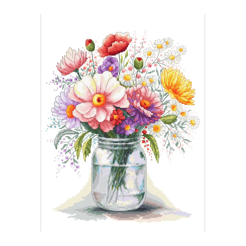 Cross stitch pattern for a phone - Field flowers