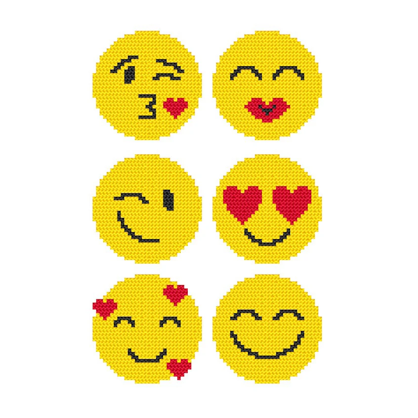 Cross stitch pattern for a phone - Patterns for begginers - Emoticons