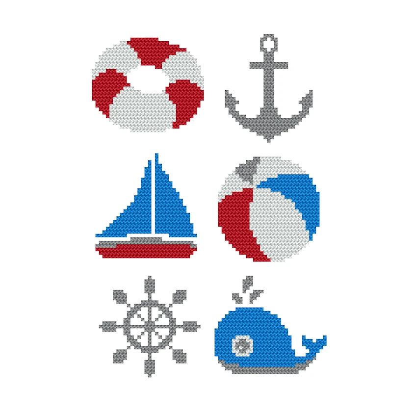 Cross stitch pattern for a phone - Patterns for begginers - Sea