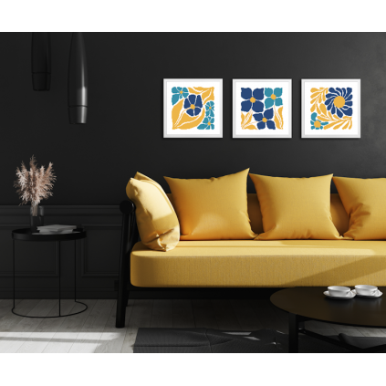 W 10865 Σχέδιο Cross Stitch PDF - Ασκητικά Λουλούδια - Τρίπτυχο