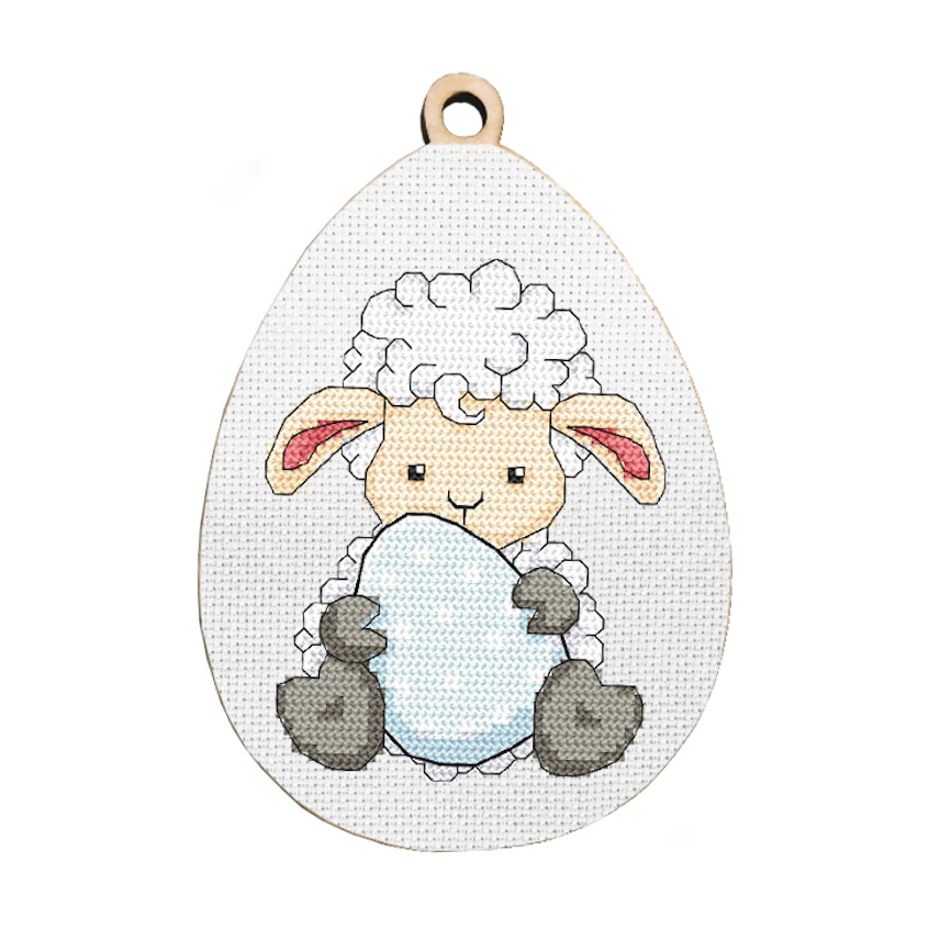 Cross stitch pattern for a phone - Egg with a lamb