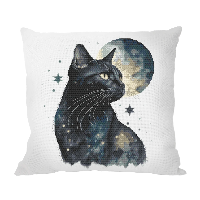 Cross stitch pattern for a phone - Cushion - Moon cat