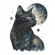 Cross stitch pattern for a phone - Moon cat