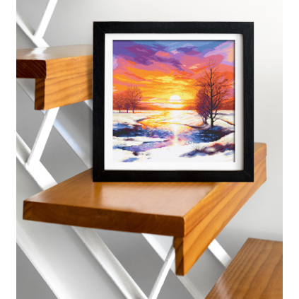 AN 10799 Tapisserie Aïda - Coucher de soleil romantique