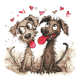Z 10879 Kit Cross Stitch - Doggies do Dia dos Namorados