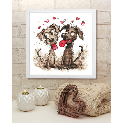 Z 10879 Kit Cross Stitch - Doggies do Dia dos Namorados