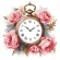 Cross stitch pattern for a phone - Vintage rose clock