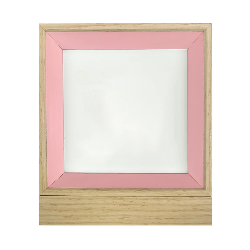 Wooden frame 11,5x13,5 cm standing pink