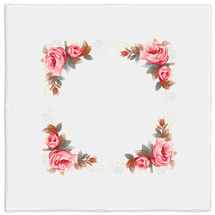 ZU 11022 Cross Stitch Kit - Vintage Rose Drukloth